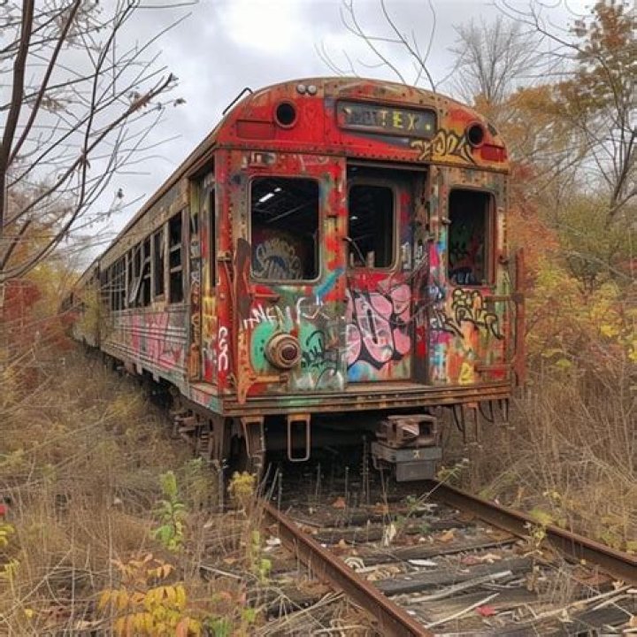 What's with the abandoned train near Valentine?