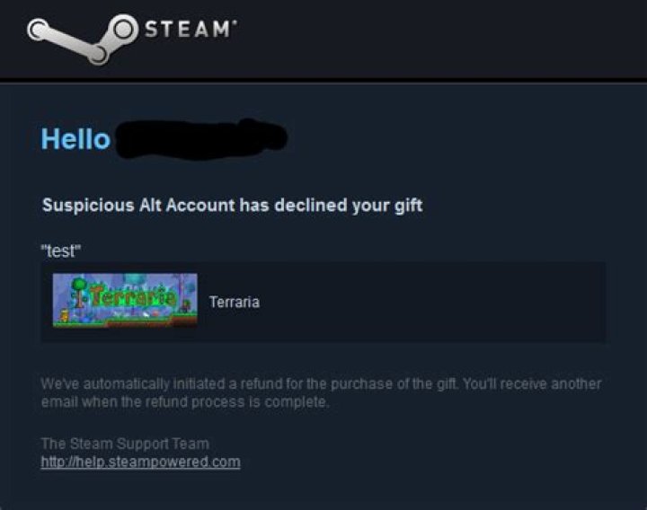 What happens if I decline a Steam gift?
