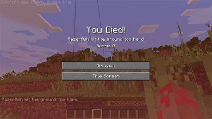 What is "hitting the ground too hard?" in Minecraft?