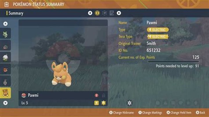Where can I change my Pokemon's nickname?